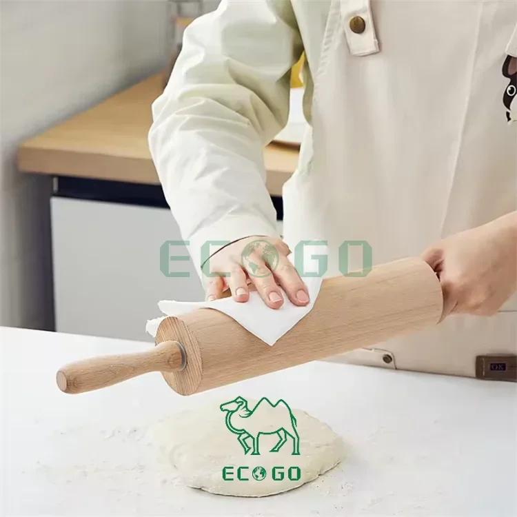 Factory Supply Hot Sale Custom High Quality Large Size Handle Detachable Bamboo Rolling Pin for Kitchen Baking