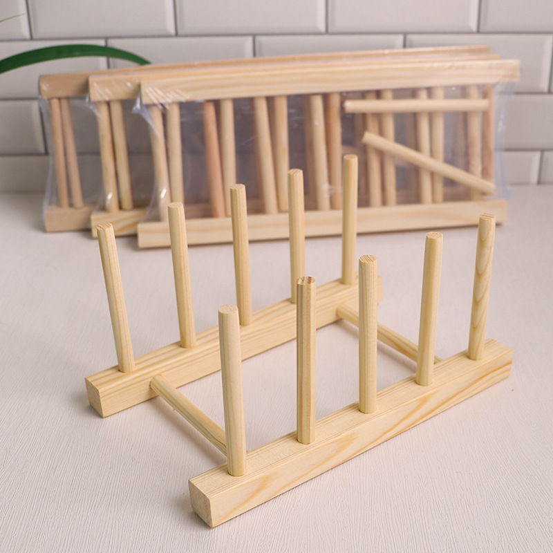 Modern Foldable Bamboo Wood Kitchen Dish Drying Rack with Sink Storage for Dish and Bowl