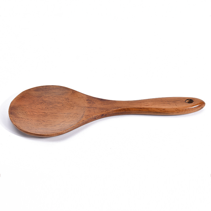 Non Stick Chinese Regular Size 200mm Natural Bamboo Wooden Cooker Serving Paddle Rice Spoon