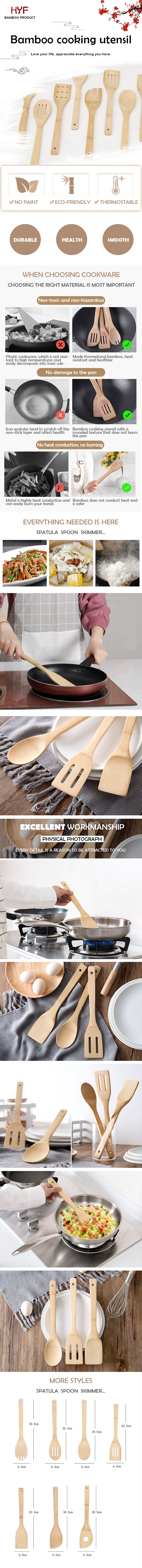 Kitchen Stir Fry Spatula Bamboo Utensils