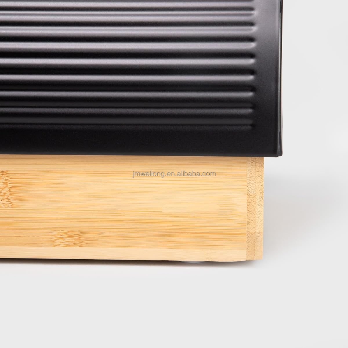 Kitchen Bamboo Bread Box With Metal Lid Storage Vintage Style Bread Bin Large Size Embossed Logo