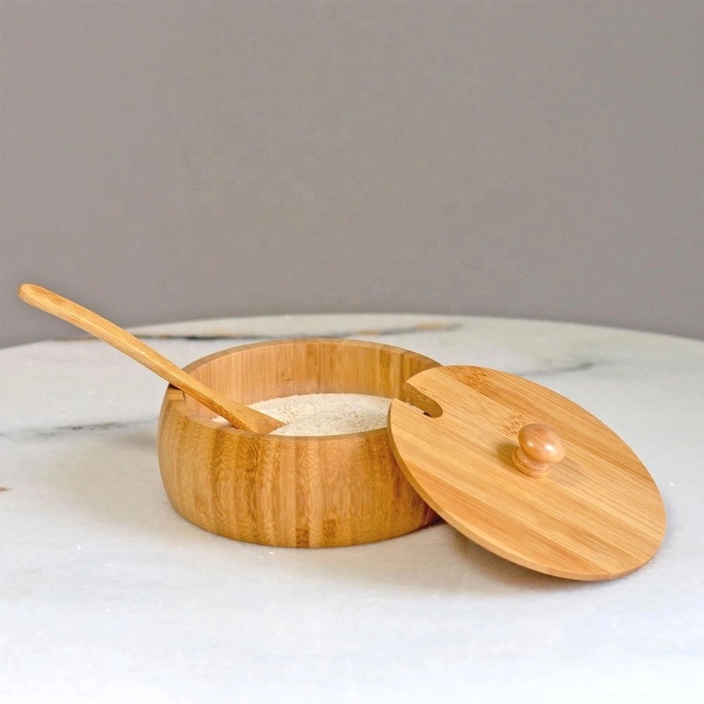 Bamboo Spice Jars Top View