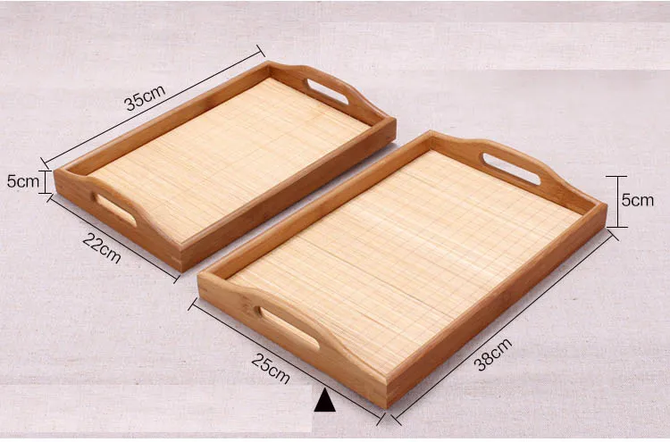 Bed Food Fruit Ottoman Mirror Cutlery Non Plastic Coffee Table Bamboo Serving Tray Wholesale
