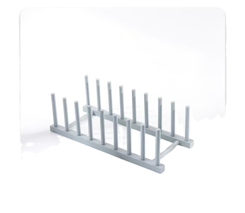 Natural Bamboo Wooden Single Dish Drying Rack Multi-Purpose Standing Type Storage Solution for Baking Pan Cup Pot Lid Bowl