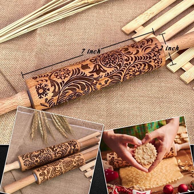 Rolling pin made from natural, eco-friendly material crafted from wooden bamboo rattan, and other durable exquisite material