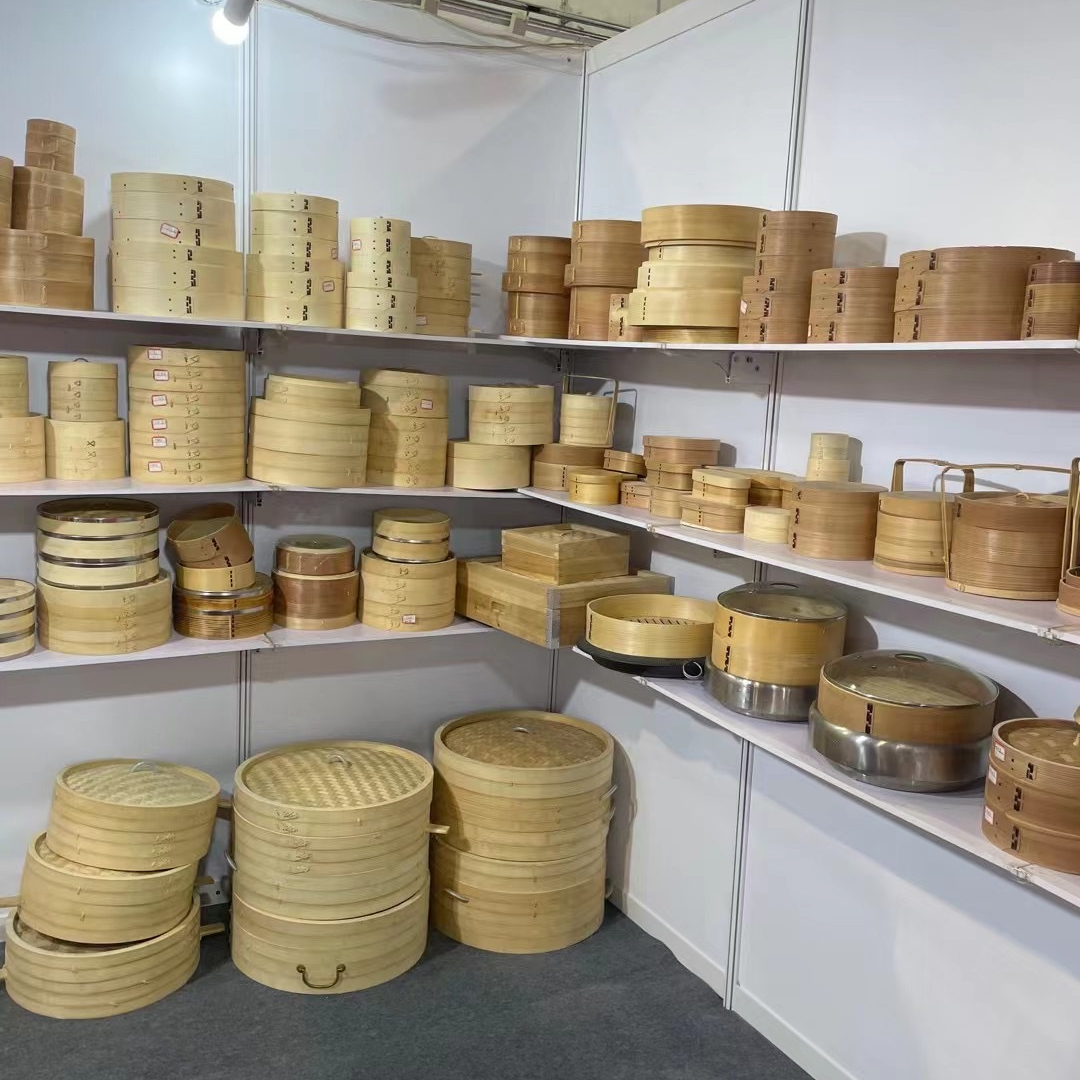 Heightened Steam Cook Basket Bulk Available Factory Supplier Pure Wooden Wood Bamboo Steamer