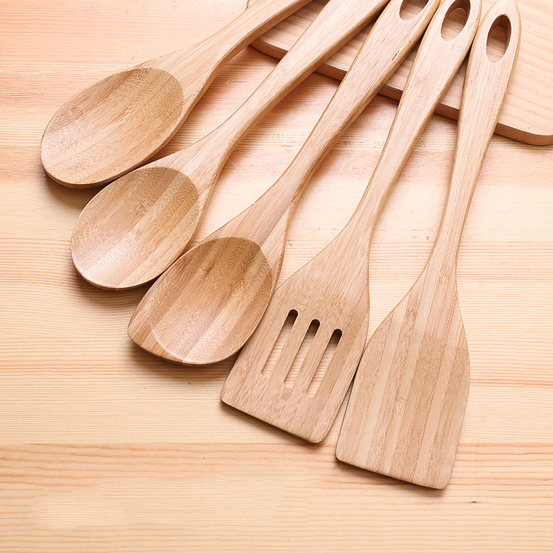 Eco-Friendly Bamboo Cooking Tools Wooden Spatula Kitchen Utensil Set