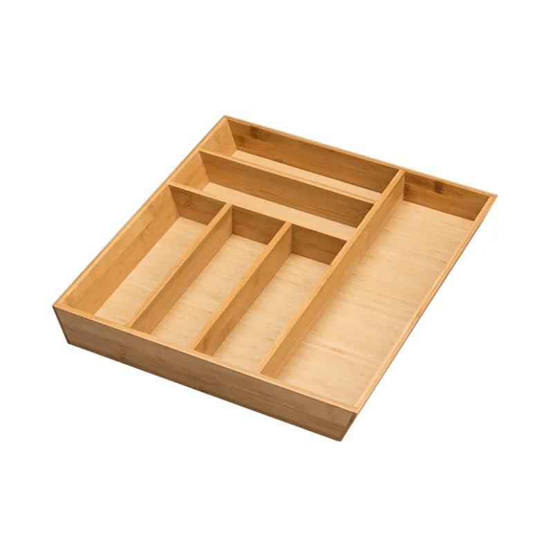 Bamboo Kitchen Cutlery Tray Utensil Drawer Organizer Storage with Dividers