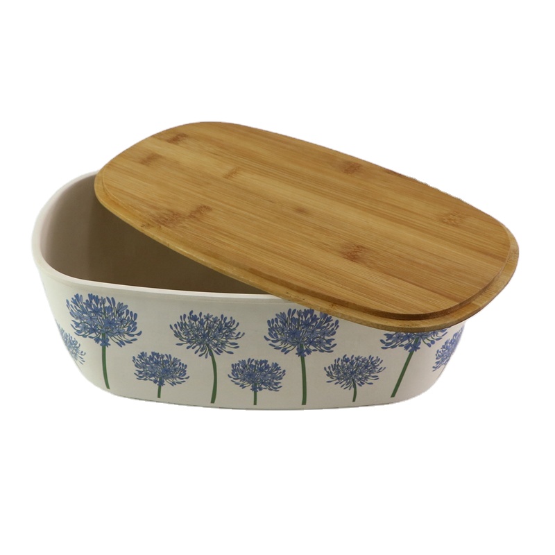 BPA Free Bamboo Fibre Bread Box for Kitchen Countertop Bread Box Storage Container With Bamboo Cutting Board