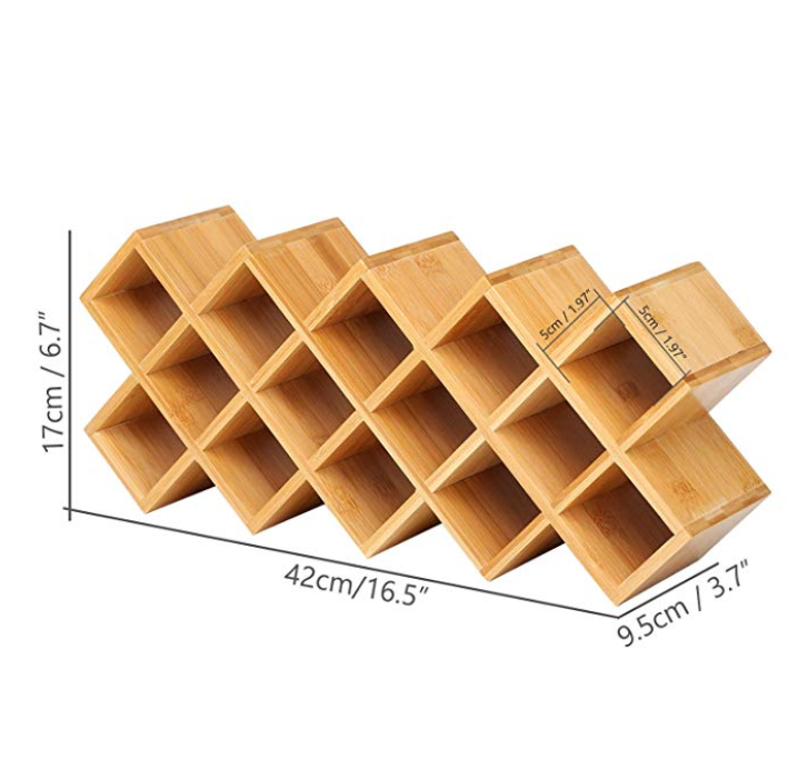 Bamboo Countertop Spice Rack Organizer, Kitchen Cabinet Cupboard Wall Mount Door Spice Storage