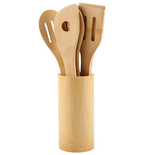 Bamboo Eco-Friendly Customizable BAMSEN Cooking Utensils Spatula and Spoon 30x6cm for Home and Restaurant Use