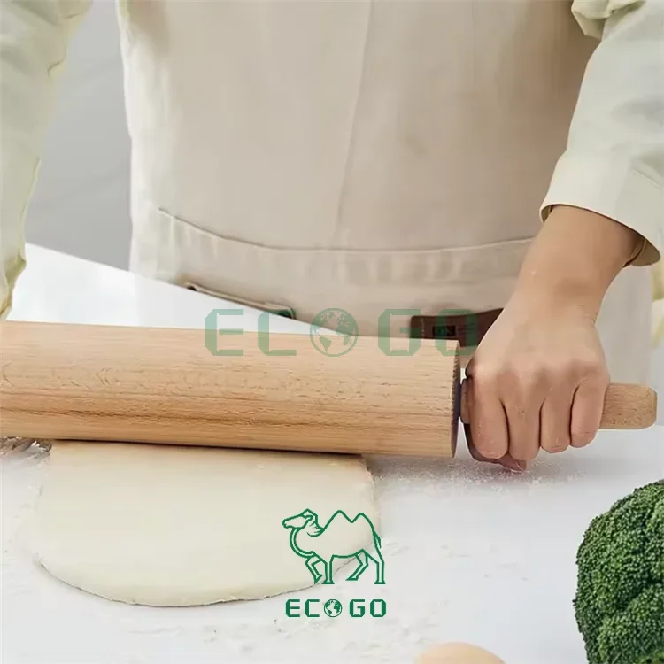 Factory Supply Hot Sale Custom High Quality Large Size Handle Detachable Bamboo Rolling Pin for Kitchen Baking