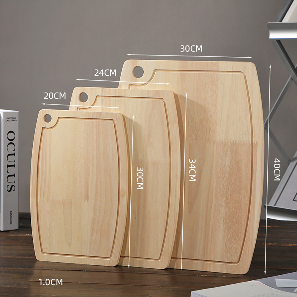 Bamboo Cutting Board Wood Serving Board Kitchen Chopping Blocks with Handle and Juice Groove