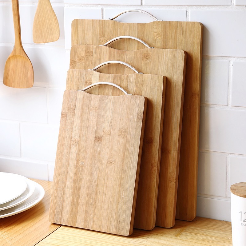 Custom Wholesale Large Kitchen Vegetable Meat Bamboo Wood Wooden 3 Piece Chopping Cutting Blocks Board Set of 3 With Handle