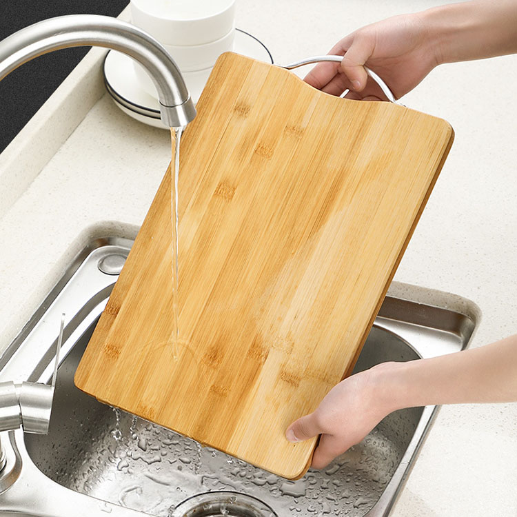 Eco-friendly Reversible Kitchen Bamboo Cutting Board Charcuterie Board Cutting Board with Handle