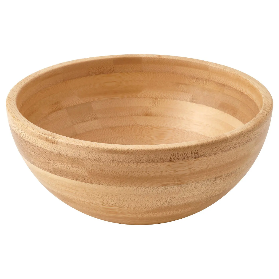 Wholesale Price Handmade 100% Natural Salad Bamboo Wooden Bowl Japan Style Dishwasher Safe Eco-Friendly Durable for Household