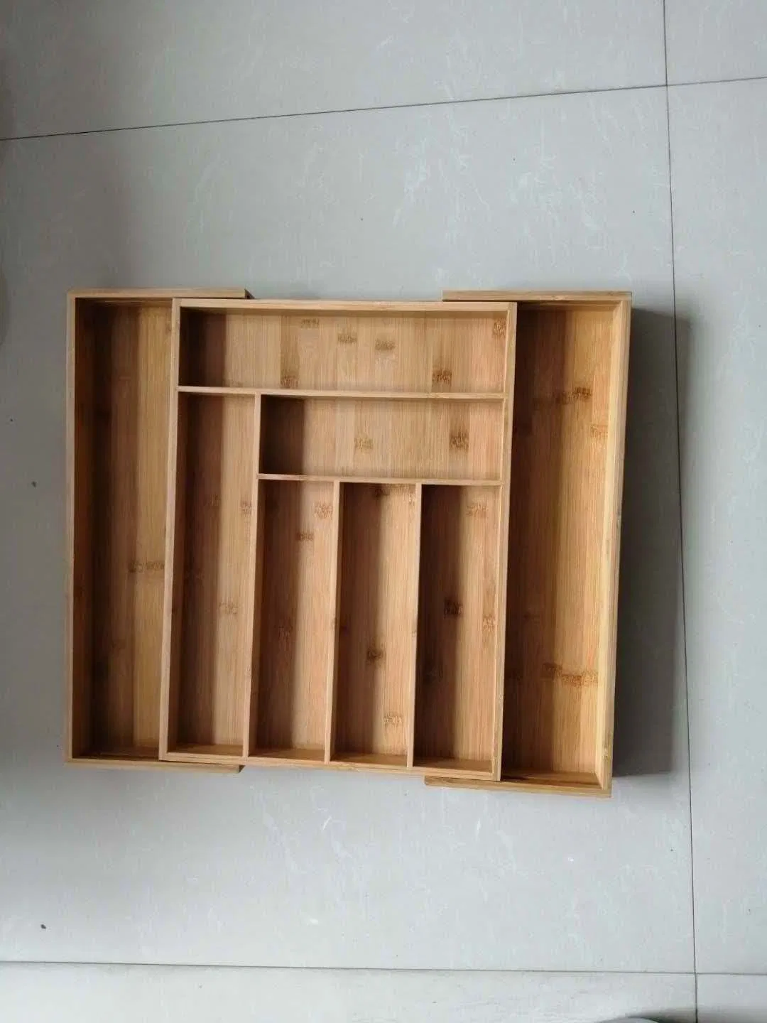Premium Bamboo Flatware Organizer Tray for Kitchen Cutlery