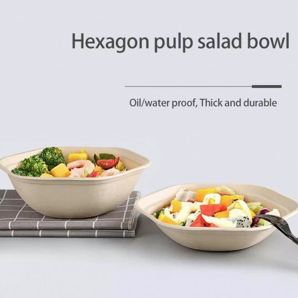 Eco Friendly Disposable Microwave Safe Camping Food Packaging Salad Bowl Compostable Bagasse Bamboo Wabi-Sabi Square Bowl