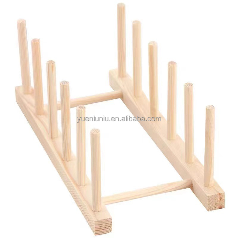 Multi Practical Wooden Record Holder Organizer Rack Bamboo Dish Drainer Drying Rack for Kitchen