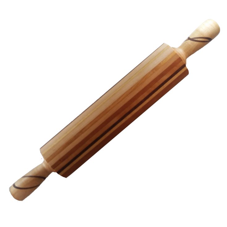 Safe High Quality Eco-friendly Kitchen Baking Non-stick Handle Bamboo Flower Pattern Dishwasher Oven Safe Rolling Pins
