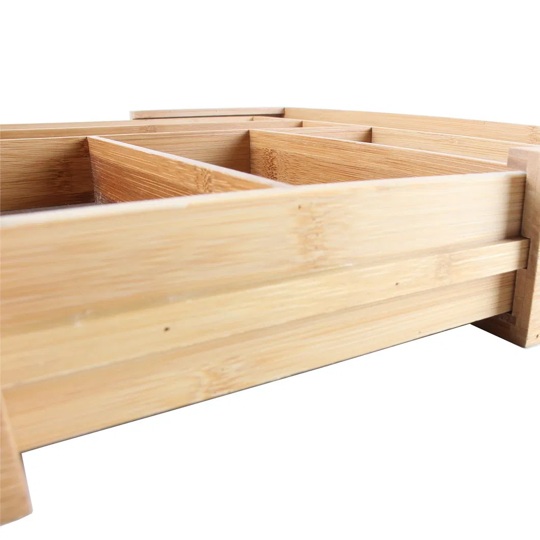 Bamboo Drawer Organizer, Expandable Silverware Drawer Organizer and Cutlery Tray