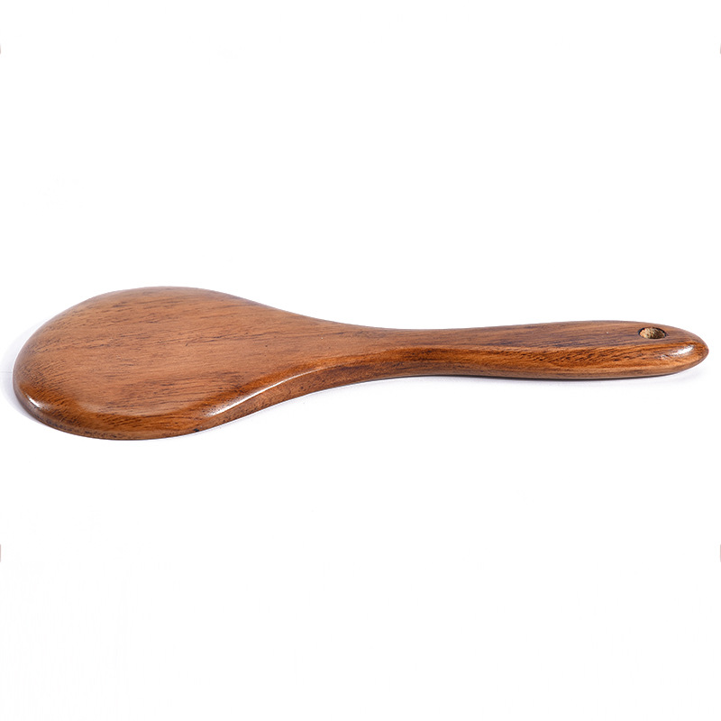 Non Stick Chinese Regular Size 200mm Natural Bamboo Wooden Cooker Serving Paddle Rice Spoon