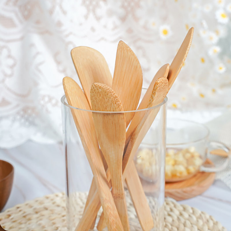 Reusable Eco-Friendly Bamboo Cheese Knife Kitchen Natural Wooden Butter Spatula Multiple Use Cheese Tool Jam Honey Spatula
