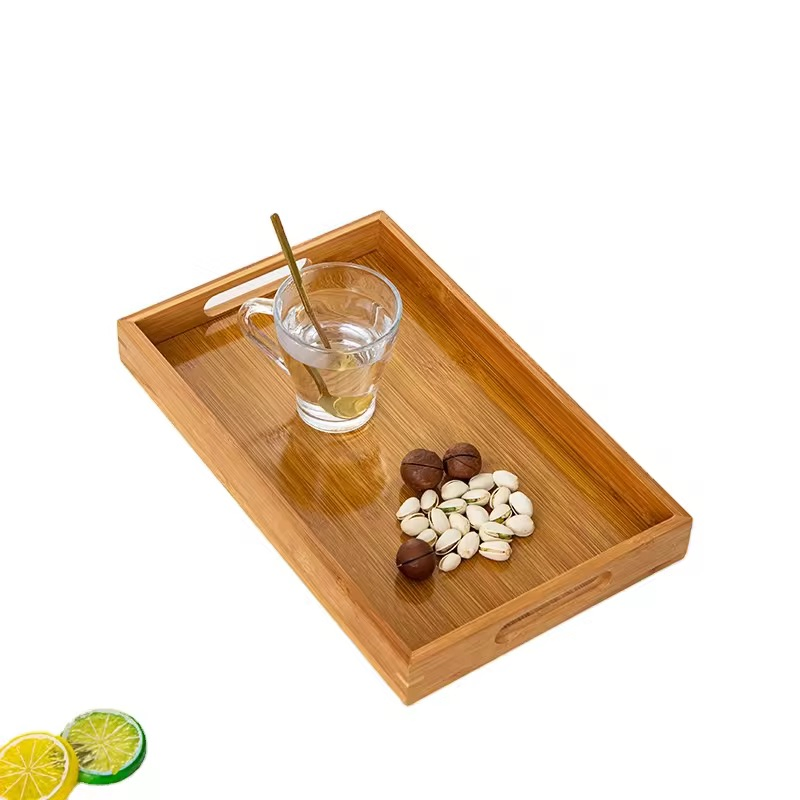 Hot-Selling Japanese-Style Eco-Friendly Bamboo Restaurant Breakfast Fruit Bowl and Cutlery Tray