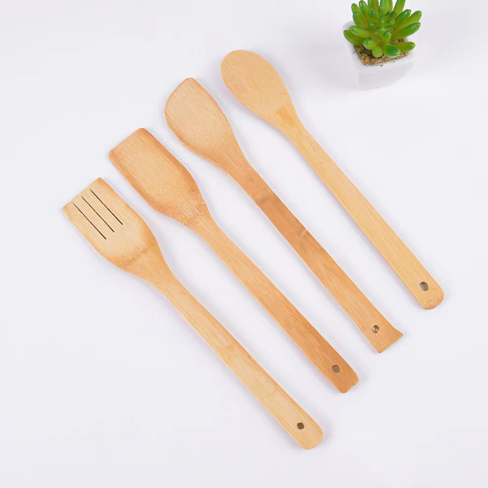 Factory Wholesale Five-Piece Kitchen Utensil Set Non-Stick Bamboo Shovel Rice Spoon Special Long Shovel Bamboo Utensils