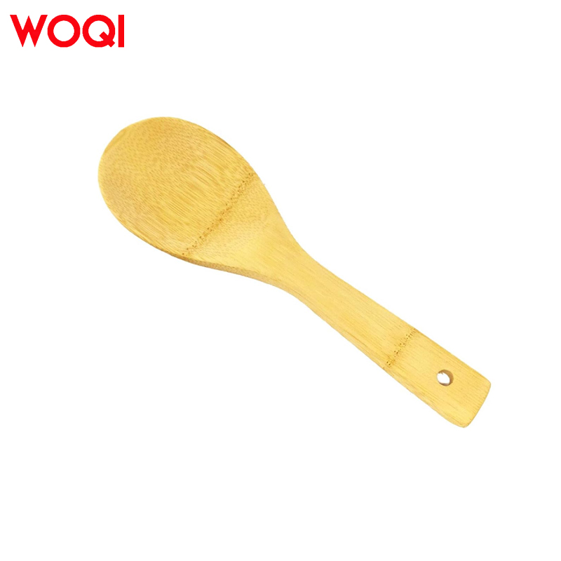 WOQI Natural Non-Stick Cookware Set Bamboo Rice Paddles &amp; Wooden Serving Spoon Utensils for Healthy Cooking &amp; Serving