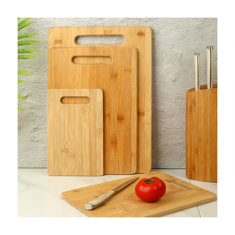 Wholesale Bulk Customized Organic Bamboo Cutting Board Set 4-Piece Kitchen Chopping Blocks Natural Wood Handle Cheap Natural