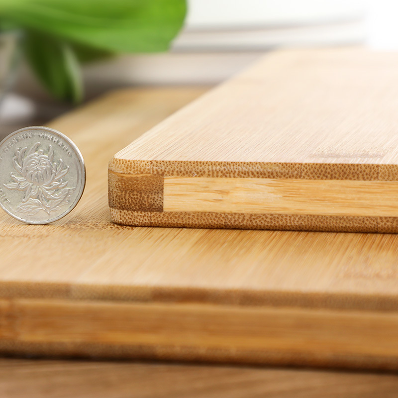 Cheap Large Rectangle Bamboo Cutting Board Meat Vegetable Chopping Board with Metal Handle