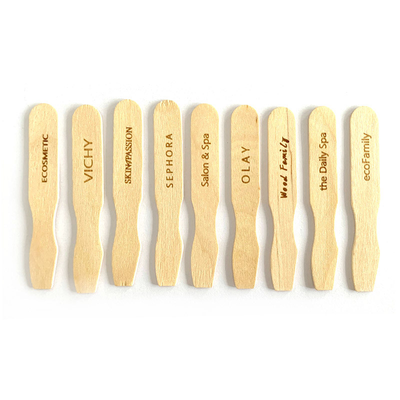 Eco-friendly Disposable Makeup Spade Cosmetic Spatula Cream Scoop Made of Bio-degradable Bamboo