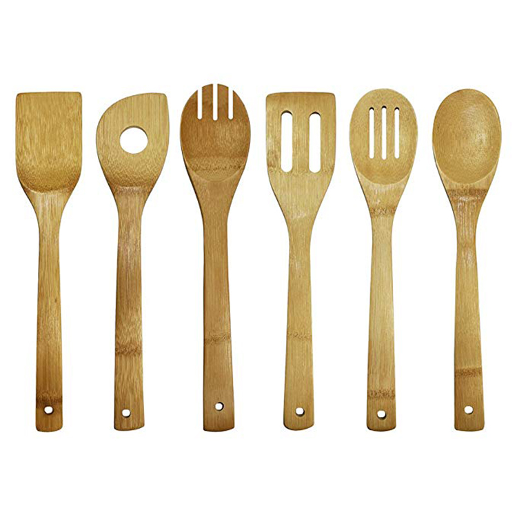 Kitchen Utensil Set Essential Tools for Cooking and Baking Bamboo Spatula Set