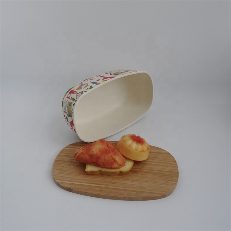 BPA Free Bamboo Fibre Bread Box for Kitchen Countertop Bread Box Storage Container With Bamboo Cutting Board