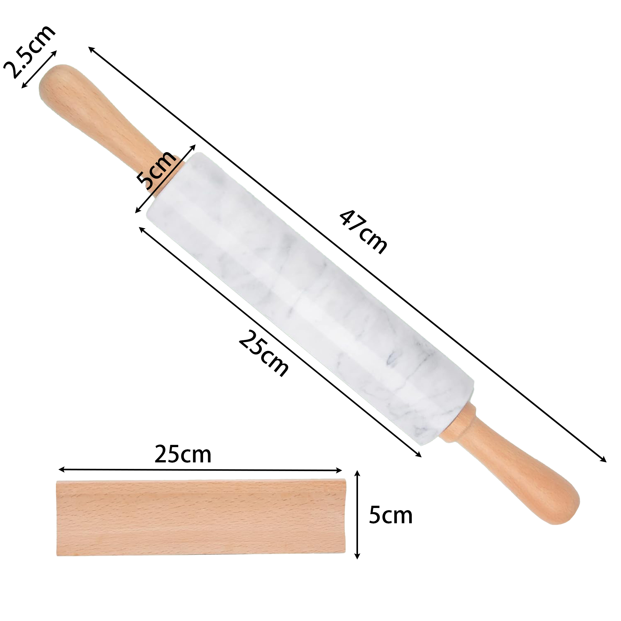 Eco-Friendly Bamboo Rolling Pin with Wooden Handle Dough Roller for Baking and Pastry Tools