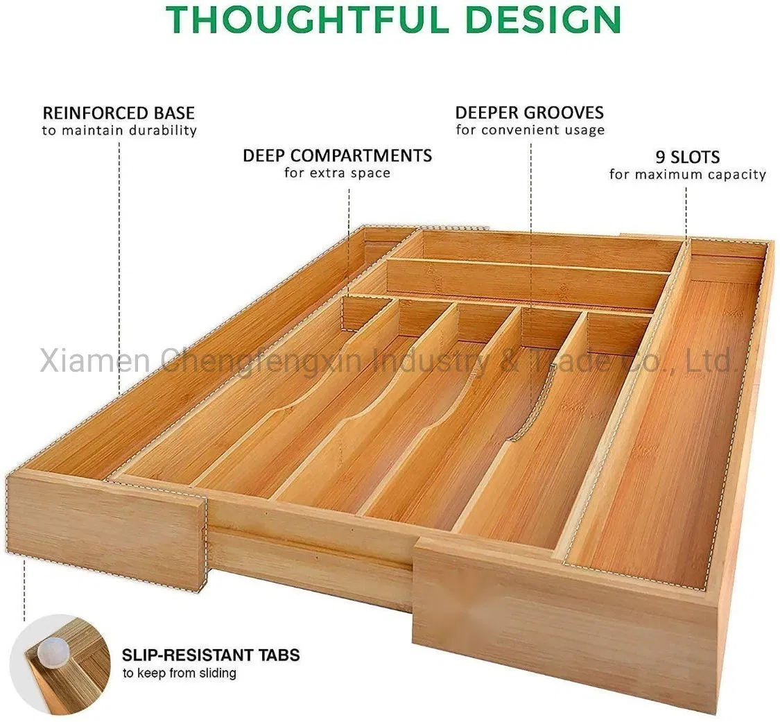 Stylish Bamboo Cutlery Organizer Tray for Contemporary Kitchens