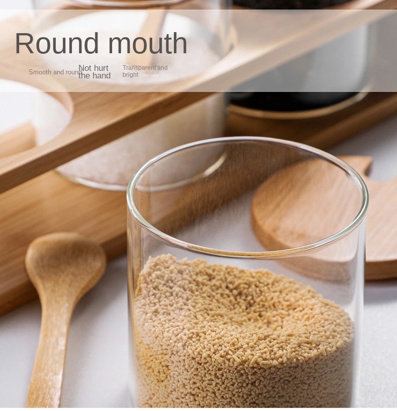 Round glass food container details