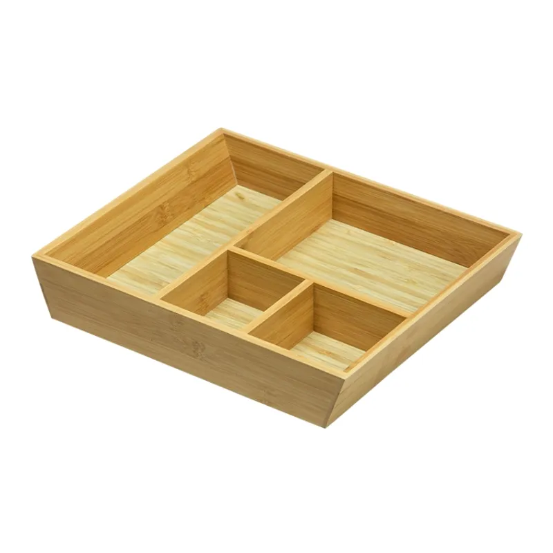 Expandable Cutlery Drawer Organizer Tray Adjustable Wooden Separate Storage for Kitchen