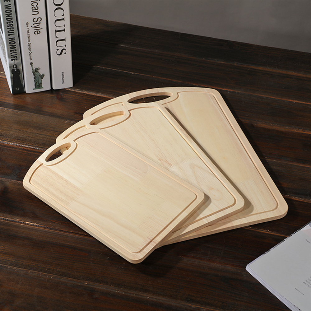Bamboo Cutting Board Wood Serving Board Kitchen Chopping Blocks with Handle and Juice Groove