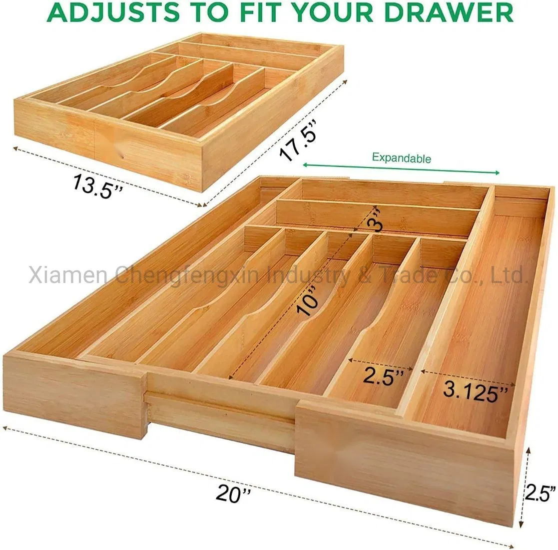 Stylish Bamboo Cutlery Organizer Tray for Contemporary Kitchens