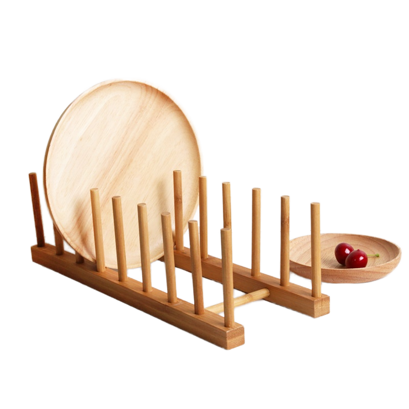 Modern Foldable Bamboo Wood Kitchen Dish Drying Rack with Sink Storage for Dish and Bowl