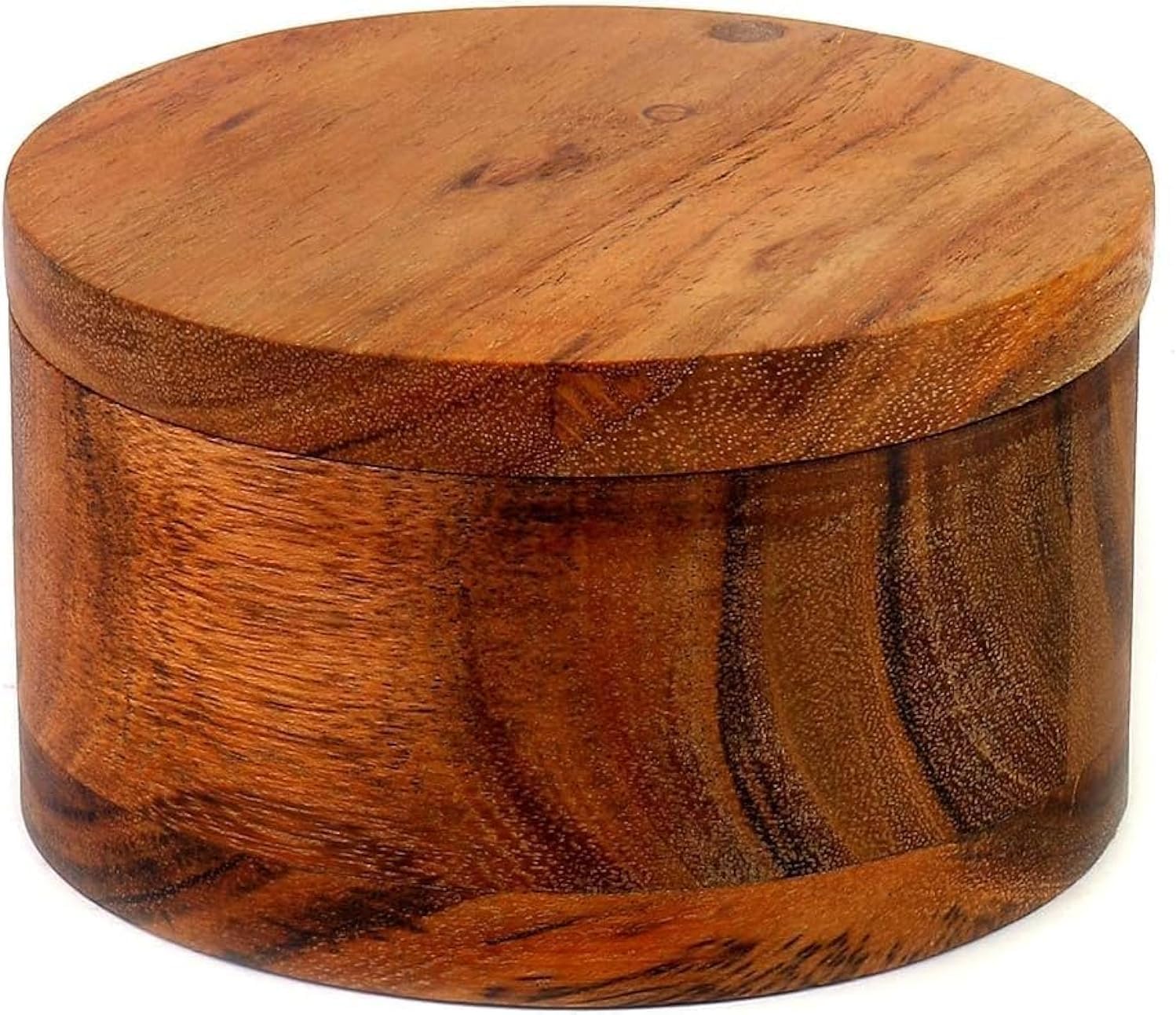 Wholesale Eco-Friendly Bamboo Custom Logo Reusable Wood Salt Cellar Box Jar With Lid for Kitchen