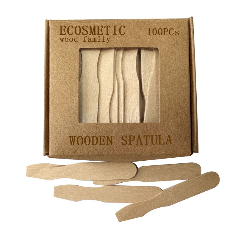 Eco-friendly Disposable Makeup Spade Cosmetic Spatula Cream Scoop Made of Bio-degradable Bamboo