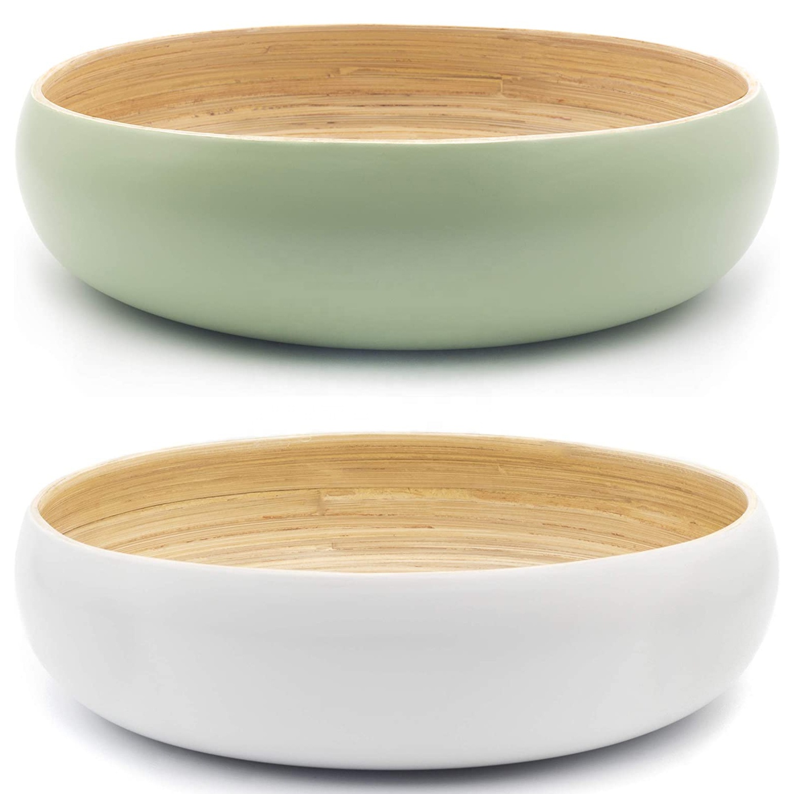 Handmade Bamboo Fruit Bowl, Fiber Bamboo Salad Serving Bowl Eco-friendly Biodegradable Bamboo Salad Bowls Gift Sets Kitchen