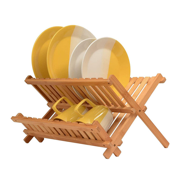 Drainer Folding Dish Drying Rack Easy Clean Durable Practical Plate Home Kitchen 2 Tier Gifts Retro