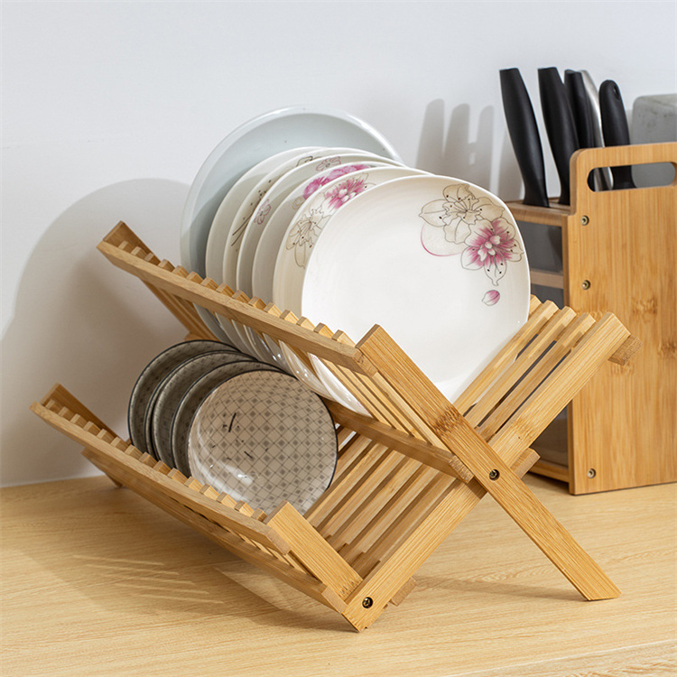 Drainer Folding Dish Drying Rack Easy Clean Durable Practical Plate Home Kitchen 2 Tier Gifts Retro