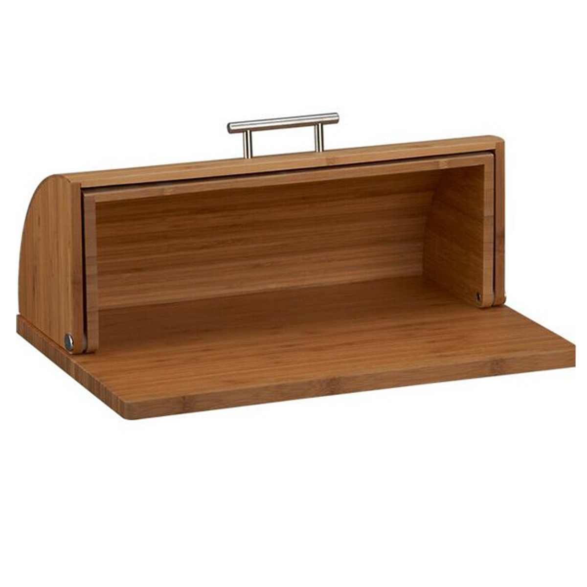 Modern Bamboo Wooden Roll Top Bread Box Portable Counter Organizer for Kitchen Storage Freshness Preservation for Bakery Use