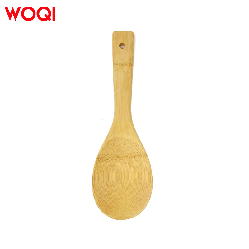 WOQI Natural Non-Stick Cookware Set Bamboo Rice Paddles &amp; Wooden Serving Spoon Utensils for Healthy Cooking &amp; Serving