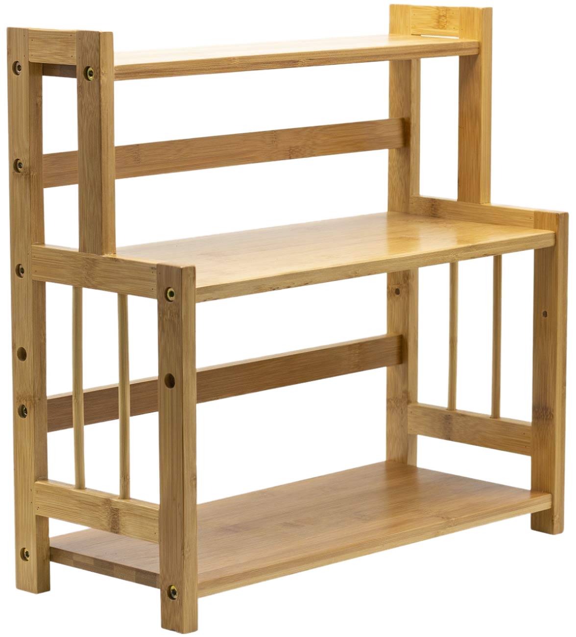 Custom 3-Tier Bamboo Folding Multifunction Spice Rack Standing Pantry Shelf Kitchen Countertop Storage Holder Organizer